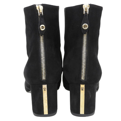 Louis Vuitton Back Zip Booties Suede Short Boots Shoes Black — view 5