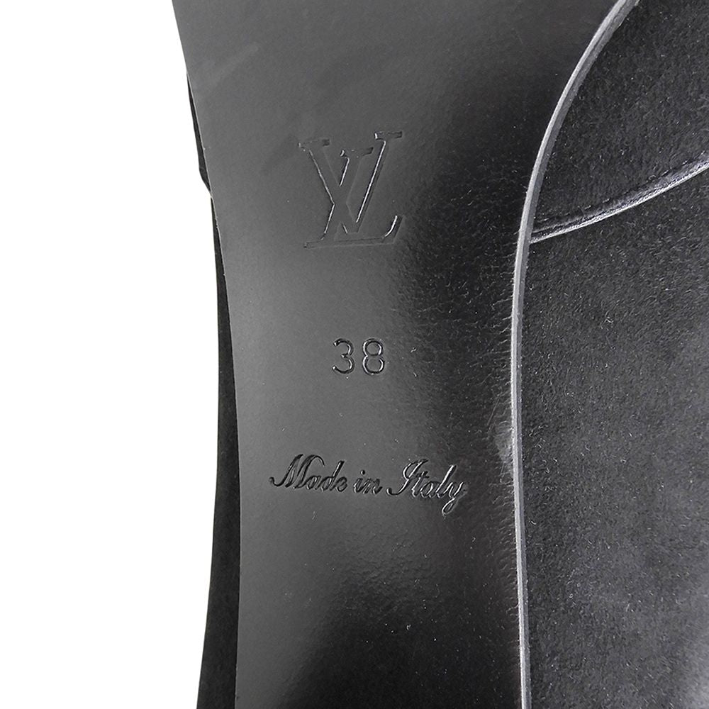 Louis Vuitton Back Zip Booties Suede Short Boots Shoes Black — view 6