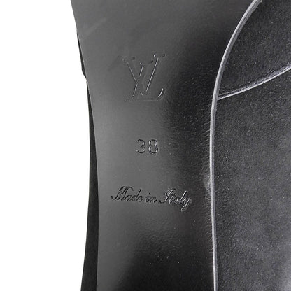 Louis Vuitton Back Zip Booties Suede Short Boots Shoes Black — view 6