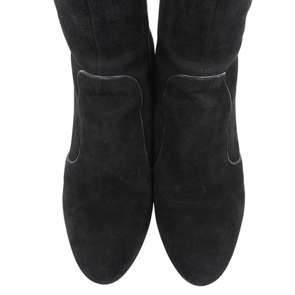 Louis Vuitton Back Zip Booties Suede Short Boots Shoes Black — view 3