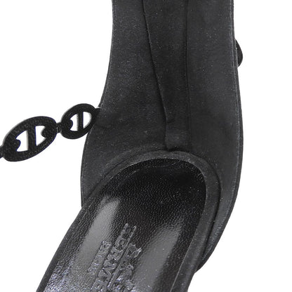 Hermes Chaine D'ancre Strap Sandals Shoes Black Silver Gold — view 4