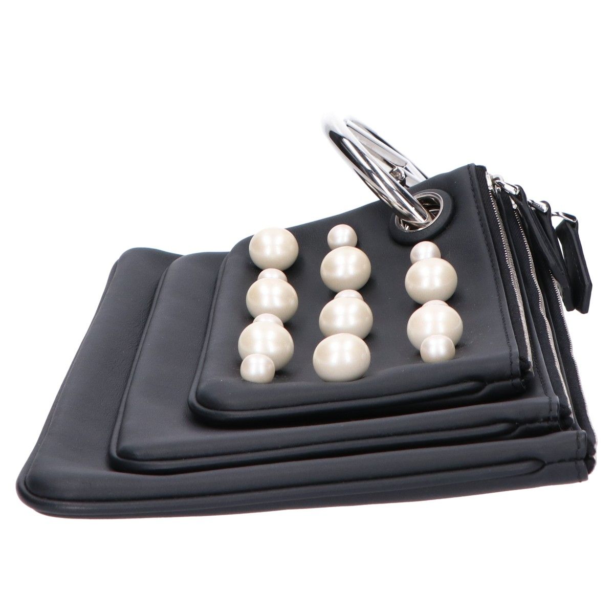 Fendi Pearl Studded Triplet Pouch Multi Clutch — view 3
