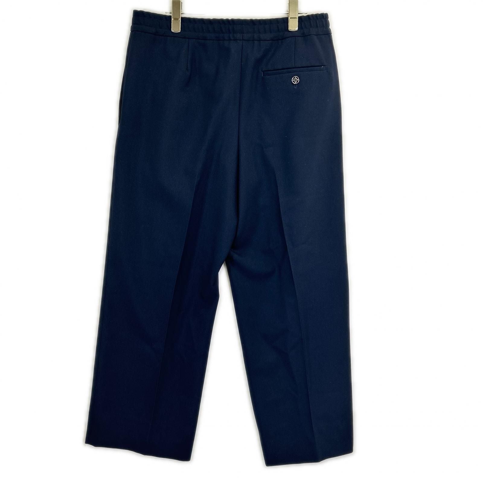 Louis Vuitton Hlb Navy Wool One Tuck Wide Trousers Pants 48 — view 2