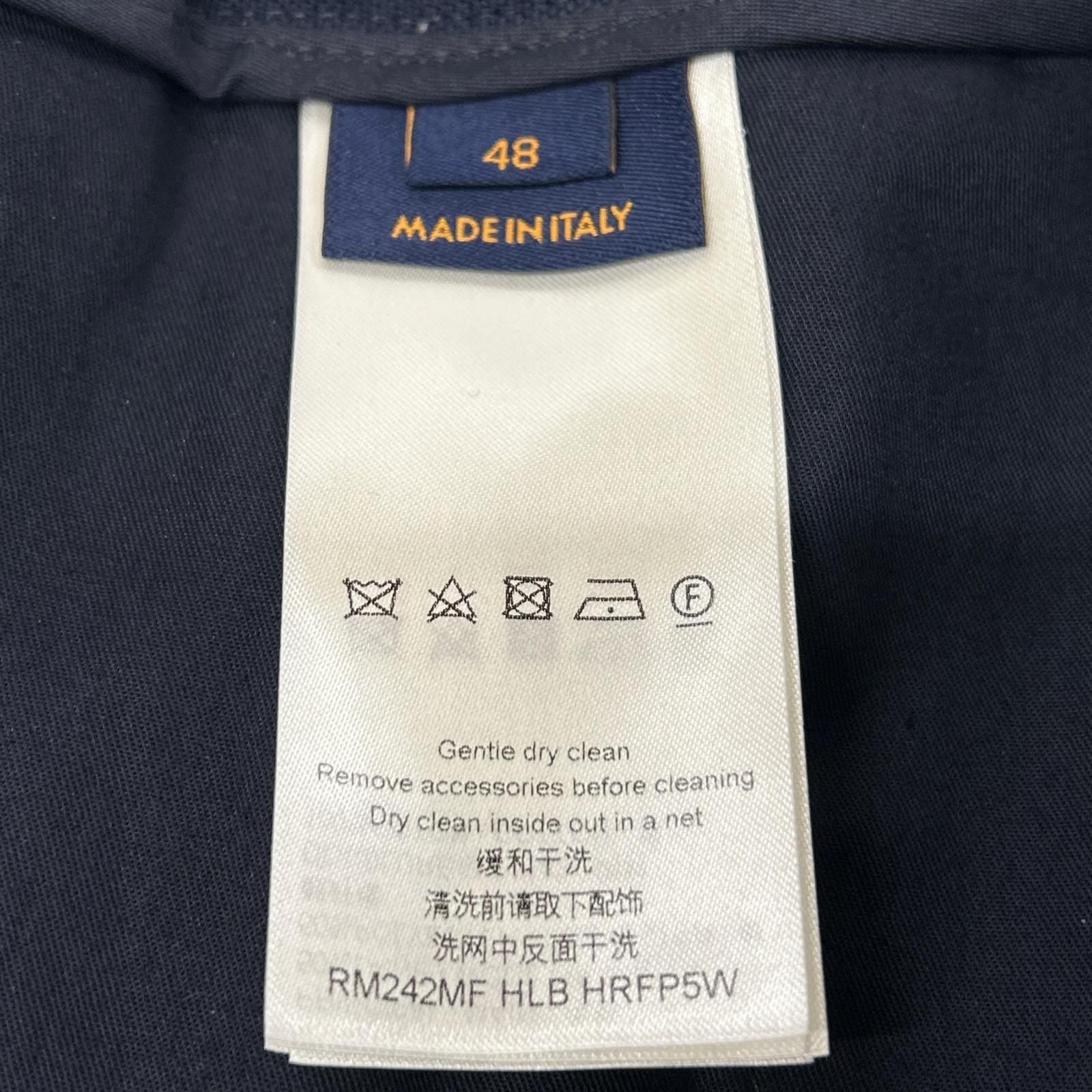 Louis Vuitton Hlb Navy Wool One Tuck Wide Trousers Pants 48 — view 4