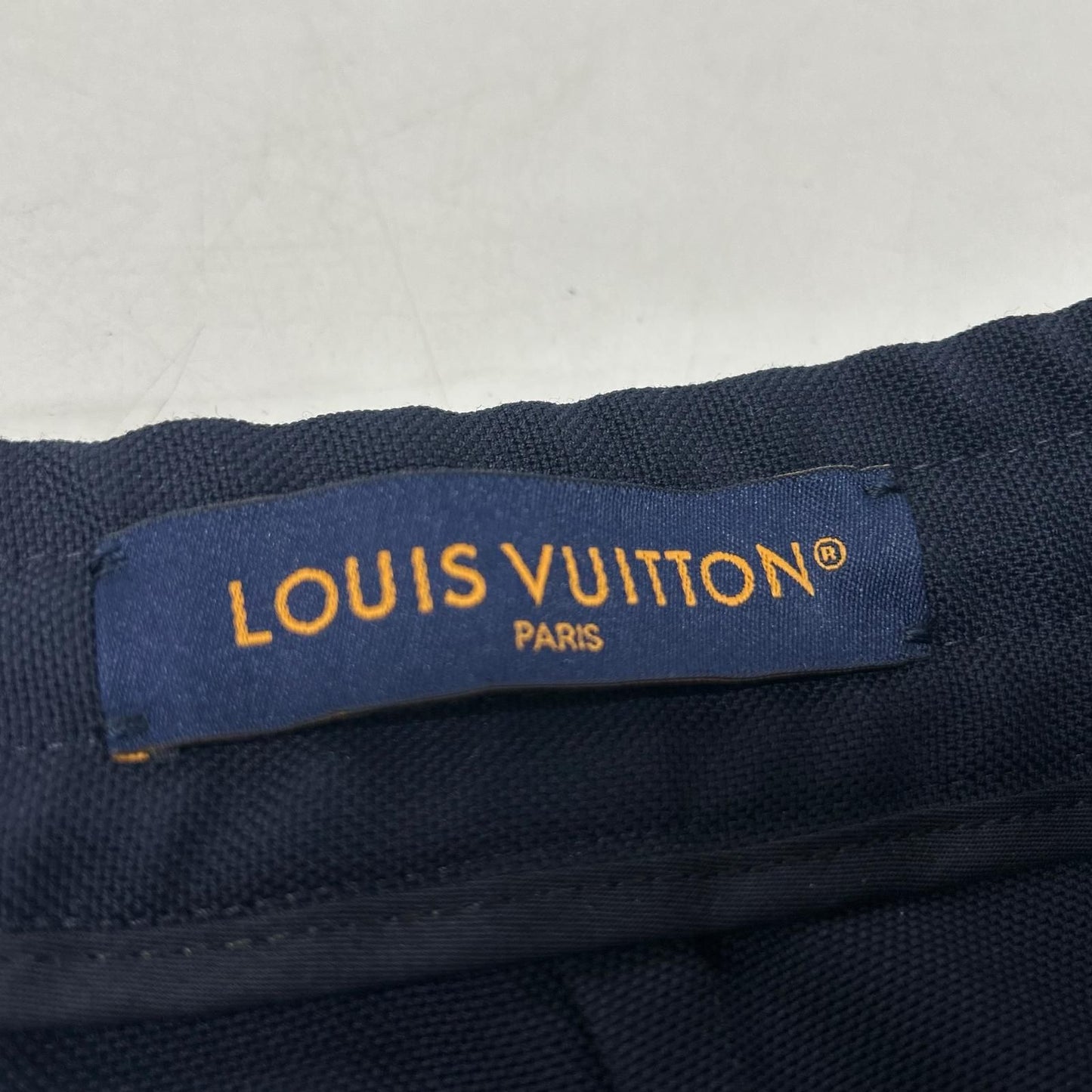 Louis Vuitton Hlb Navy Wool One Tuck Wide Trousers Pants 48 — view 3