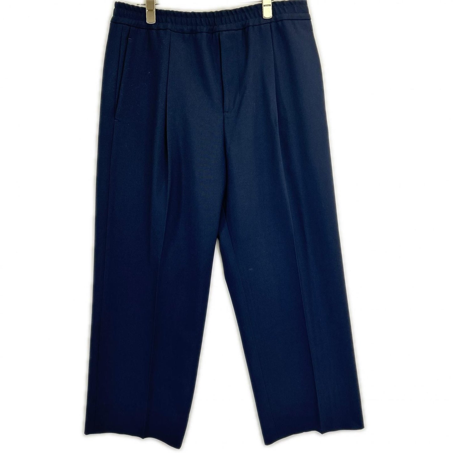 Louis Vuitton Hlb Navy Wool One Tuck Wide Trousers Pants 48