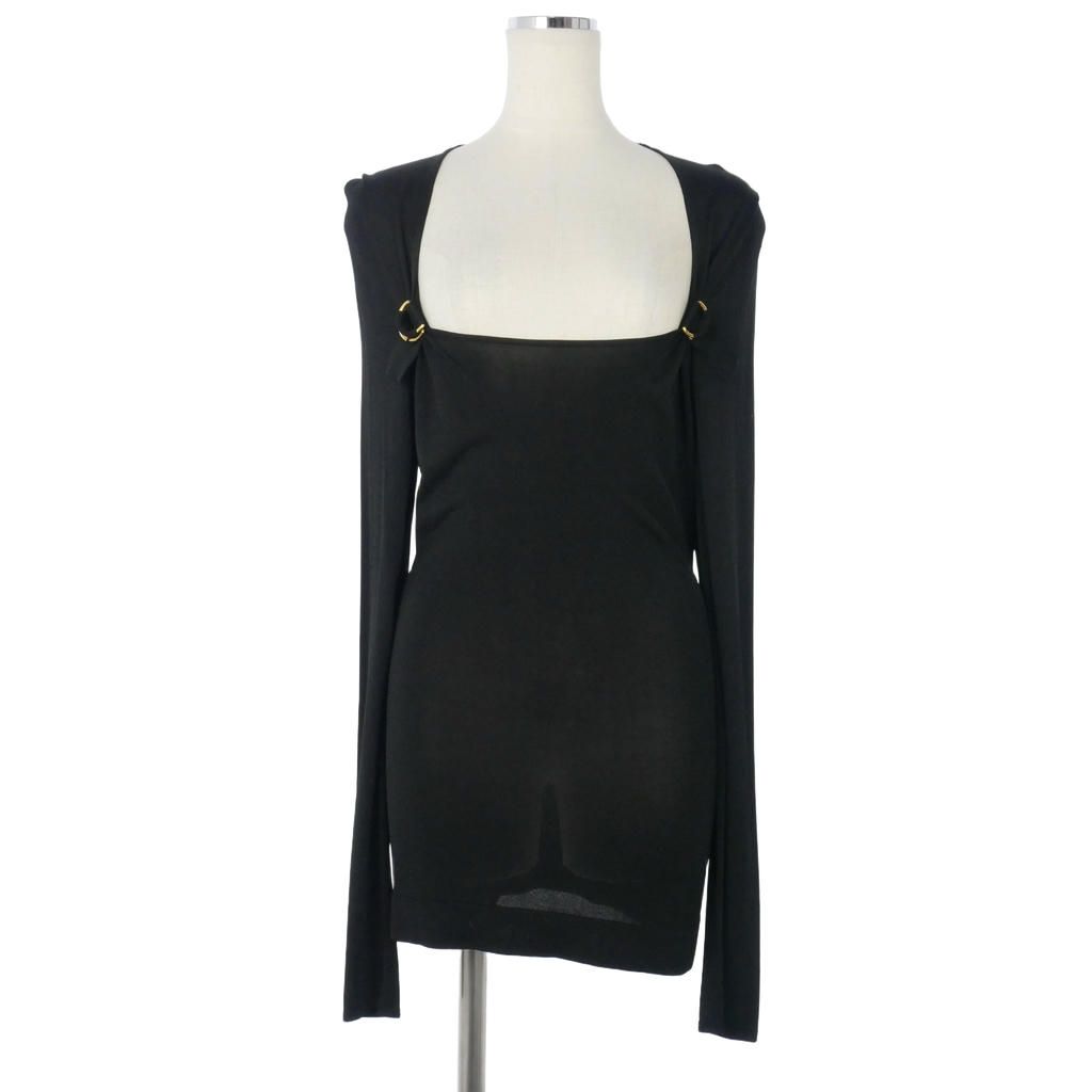 Gucci Rayon Top Belt Long Sleeve M Black