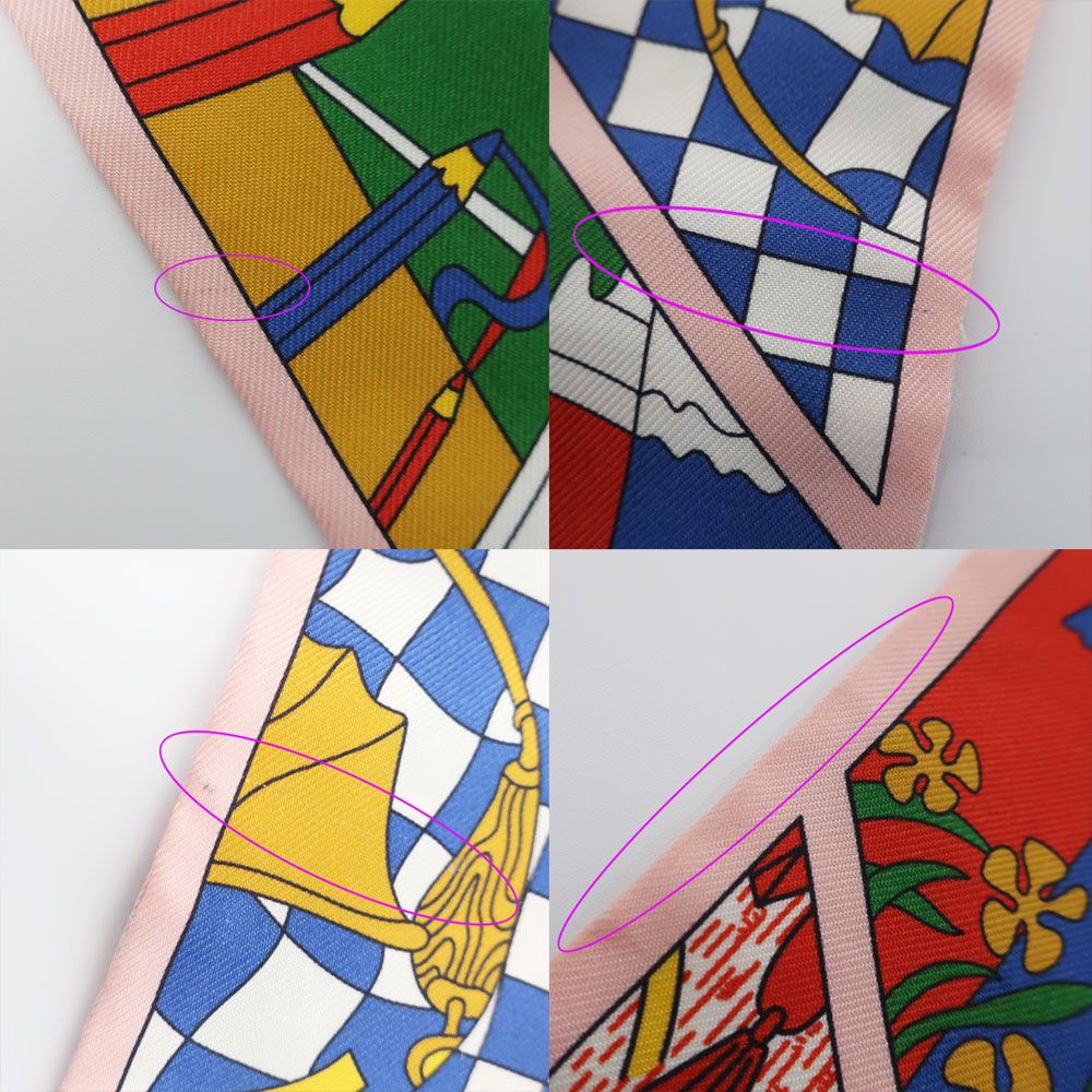 Hermes Heaven Twill Factory Suit Scarf Silk Rose Peel Blue Multicolor — view 8