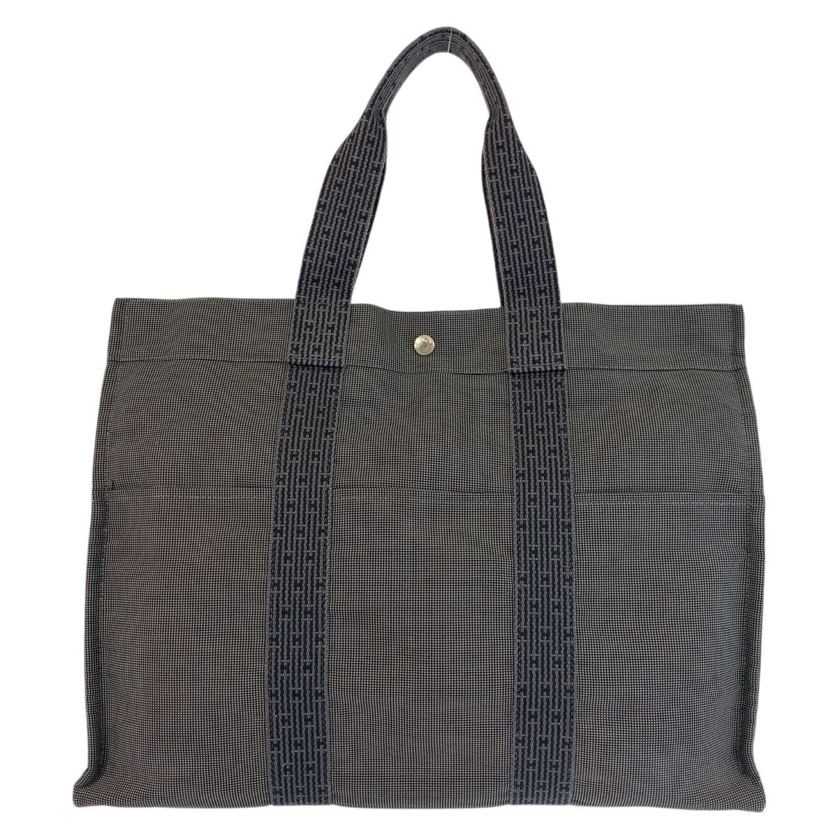Hermes Her Line GM Gray Silver Polyamide Tote