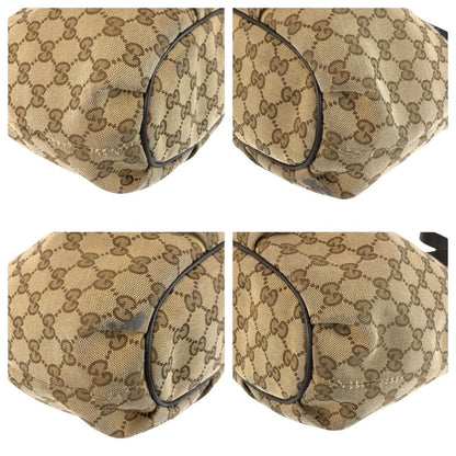 Gucci Brown Gold GG Canvas Leather Shoulder — view 4