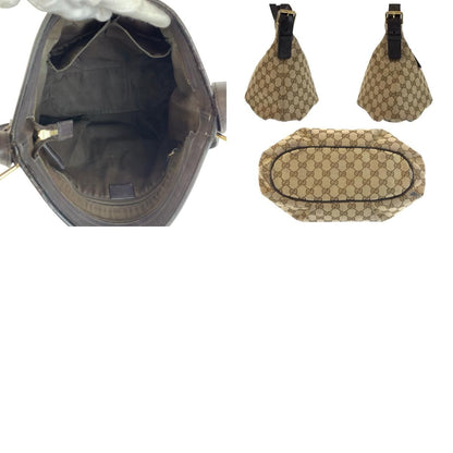 Gucci Brown Gold GG Canvas Leather Shoulder — view 9