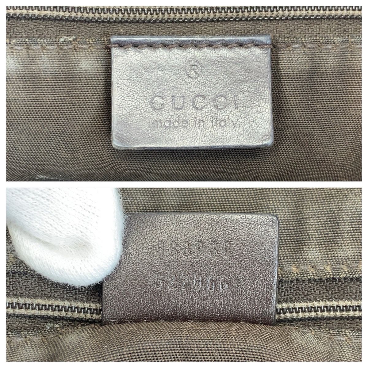 Gucci Brown Gold GG Canvas Leather Shoulder — view 3