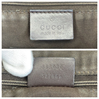 Gucci Brown Gold GG Canvas Leather Shoulder — view 3