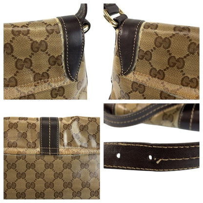 Gucci GG Crystal Beige Brown Gold Leather Shoulder — view 6