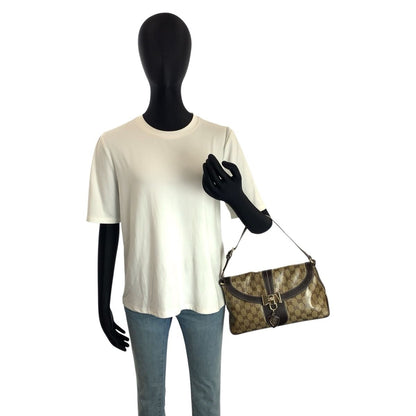 Gucci GG Crystal Beige Brown Gold Leather Shoulder — view 8