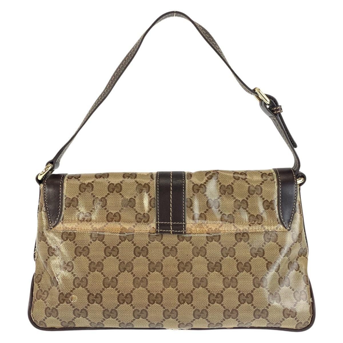 Gucci GG Crystal Beige Brown Gold Leather Shoulder — view 2