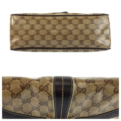 Gucci GG Crystal Beige Brown Gold Leather Shoulder — view 7