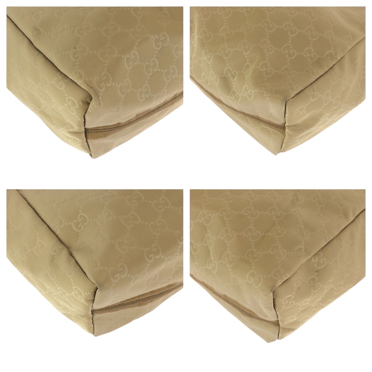 Gucci Beige Brown Light Blue Nylon Leather Shoulder — view 3