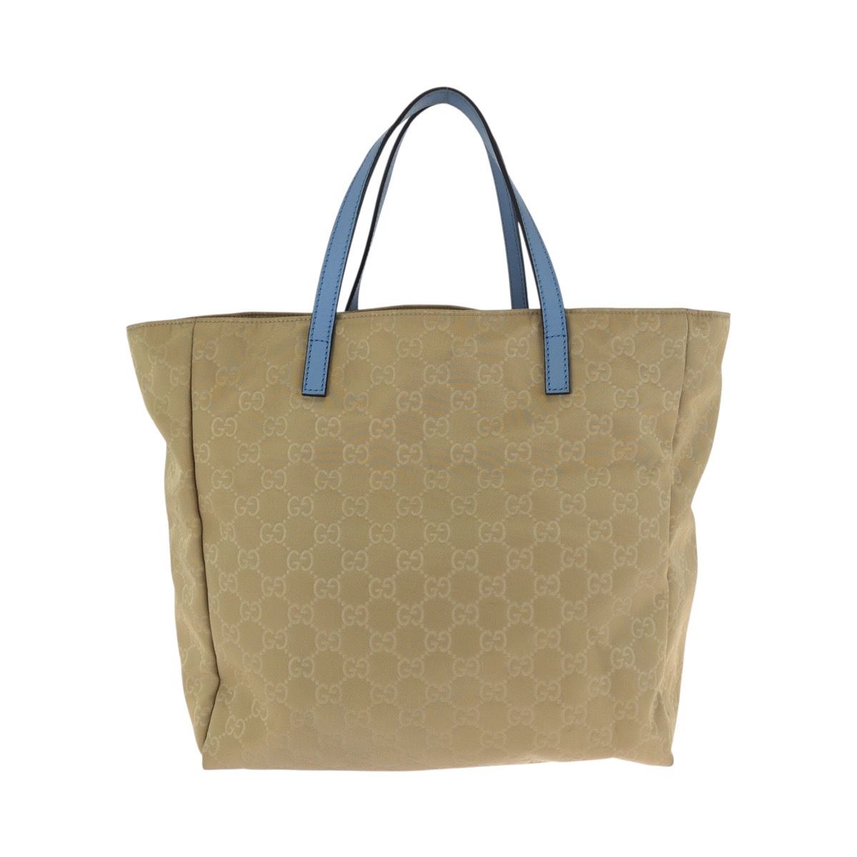Gucci Beige Brown Light Blue Nylon Leather Shoulder — view 2