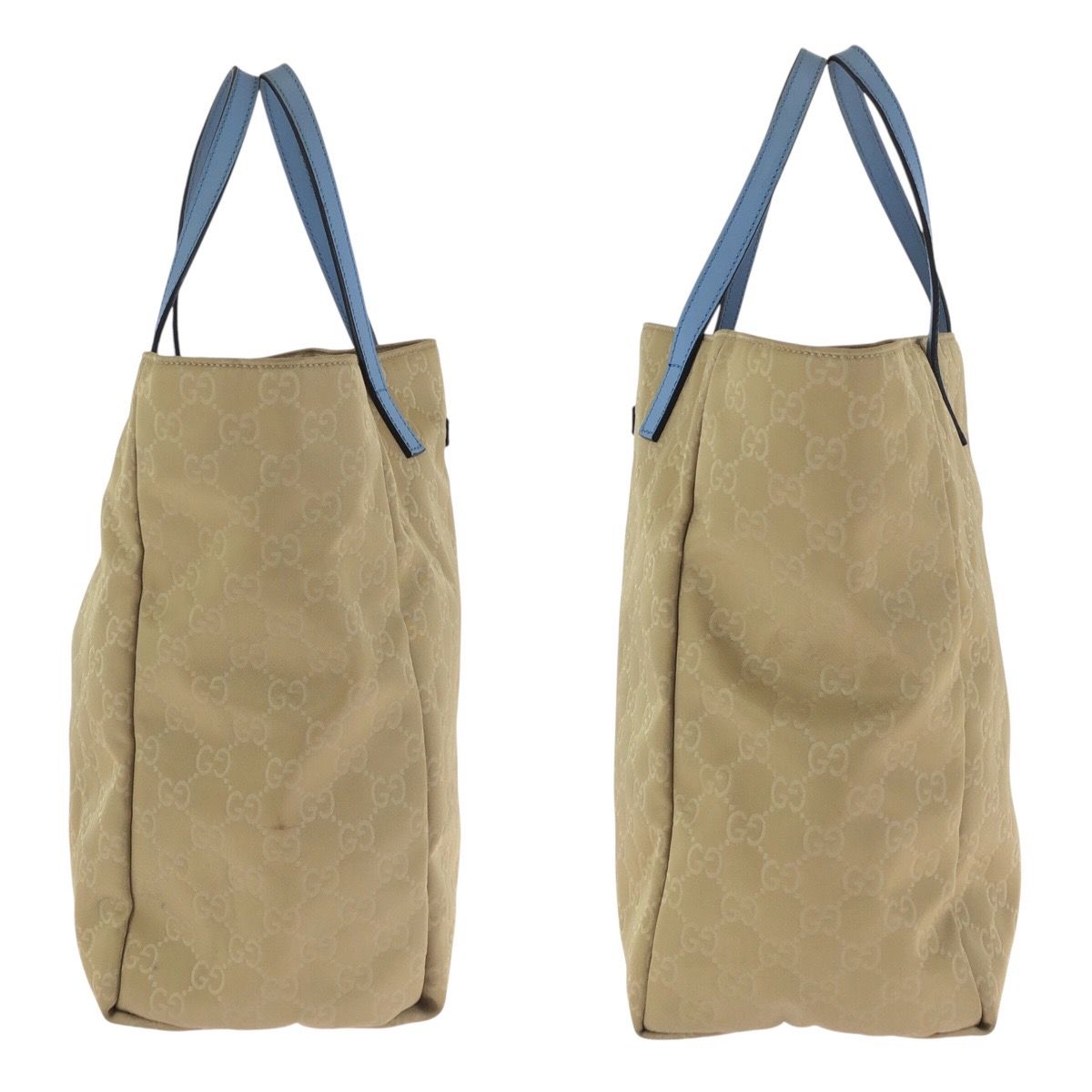 Gucci Beige Brown Light Blue Nylon Leather Shoulder — view 8