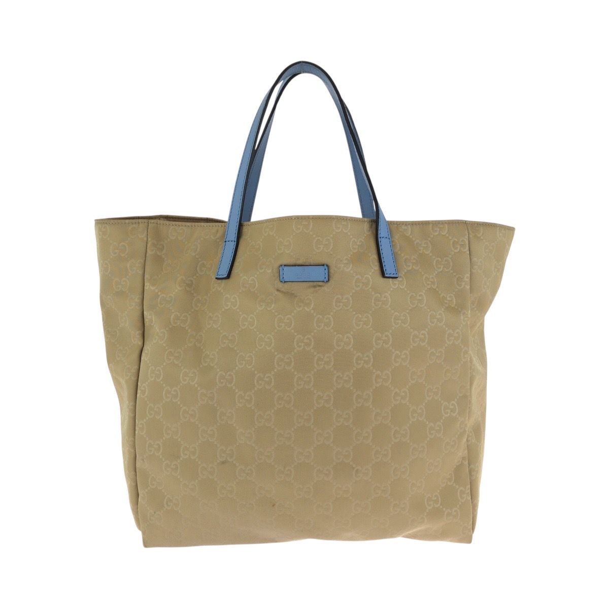 Gucci Beige Brown Light Blue Nylon Leather Shoulder