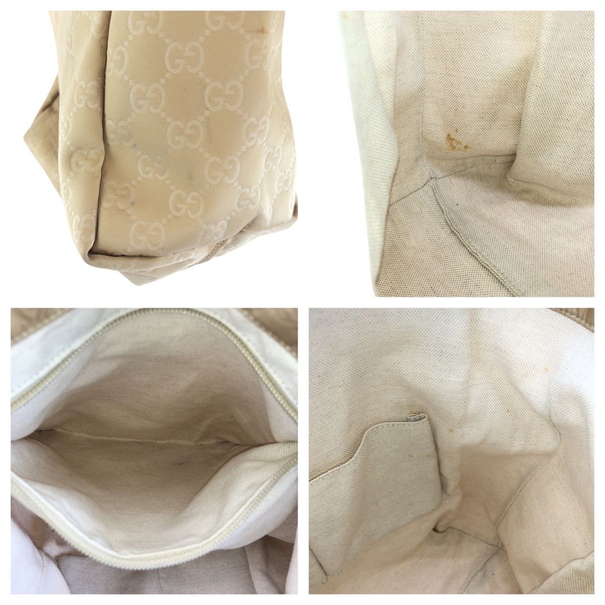Gucci Beige Brown Light Blue Nylon Leather Shoulder — view 6