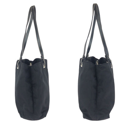 Prada Tessuto Black Silver Nylon Leather Shoulder — view 8