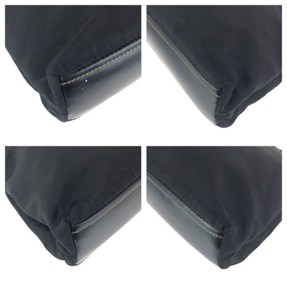 Prada Tessuto Black Silver Nylon Leather Shoulder — view 3
