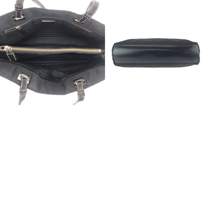 Prada Tessuto Black Silver Nylon Leather Shoulder — view 9