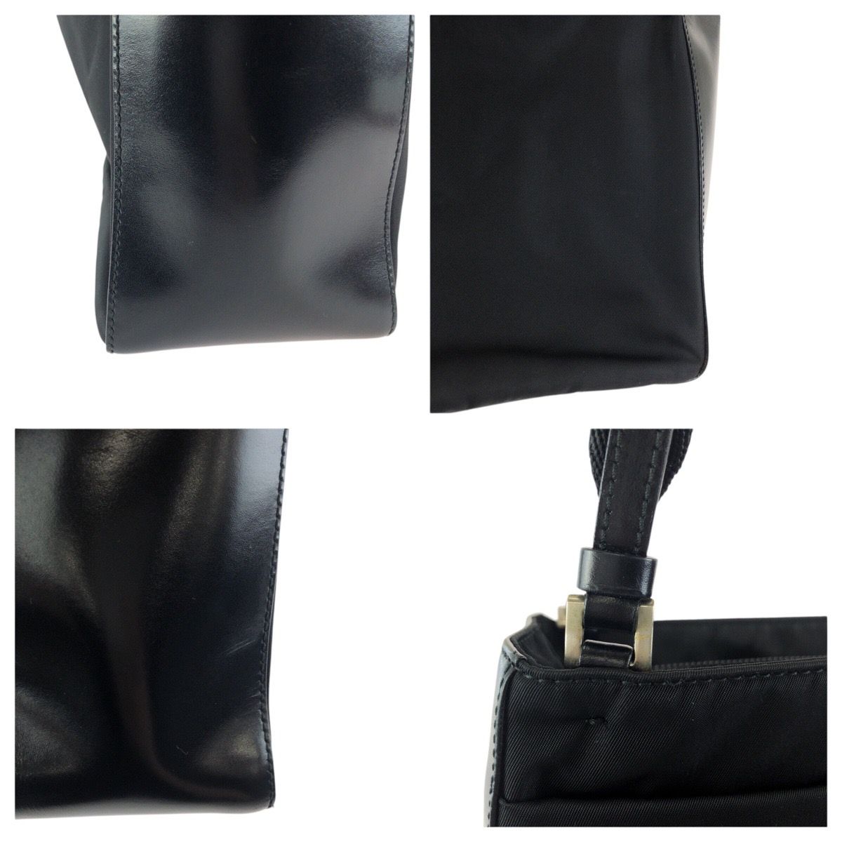 Prada Tessuto Black Silver Nylon Shoulder — view 5