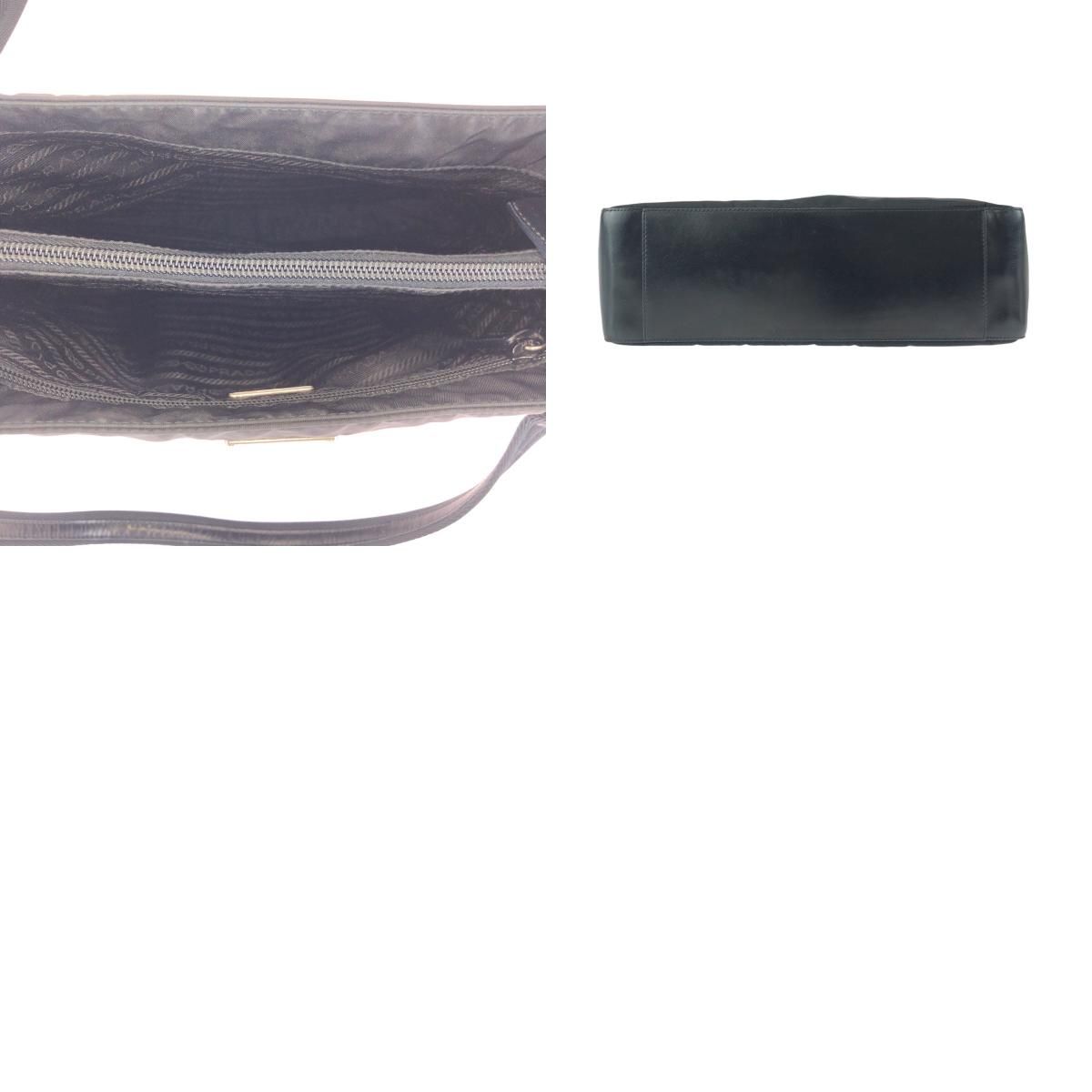 Prada Tessuto Black Silver Nylon Shoulder — view 9