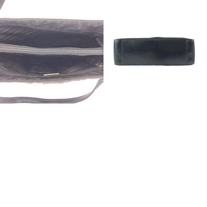 Prada Tessuto Black Silver Nylon Shoulder — view 9