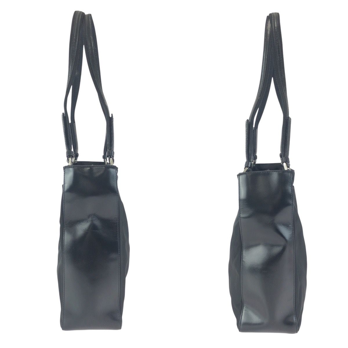 Prada Tessuto Black Silver Nylon Shoulder — view 8