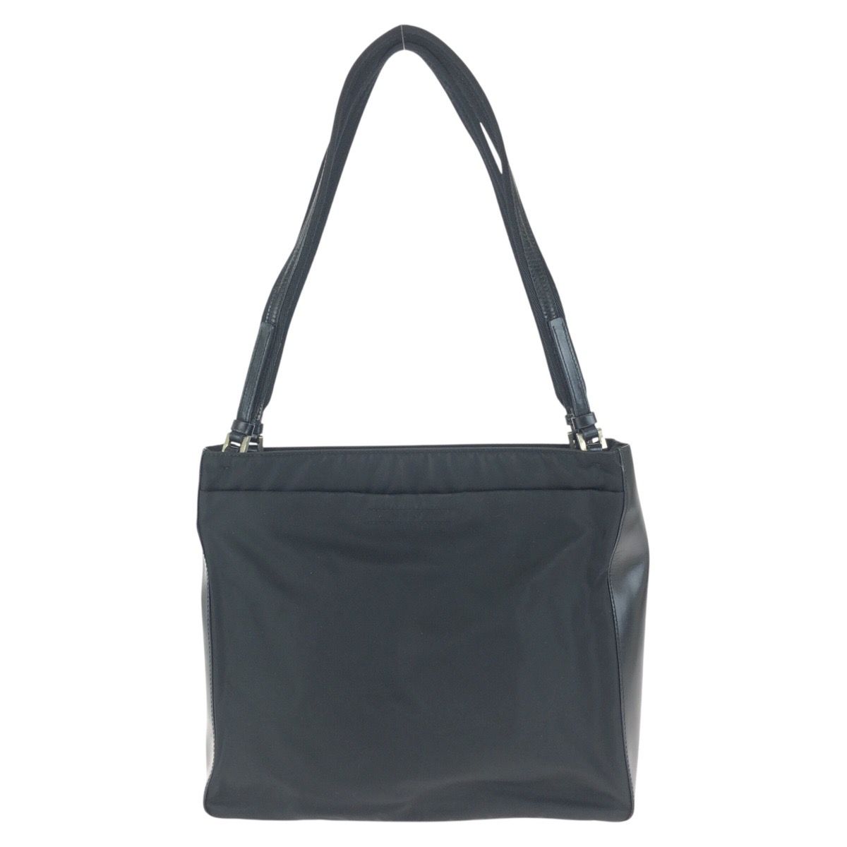 Prada Tessuto Black Silver Nylon Shoulder — view 2
