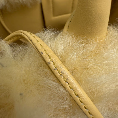 Bottega Veneta Small Arco Tote Intrecciato Shearling Yellow — view 6