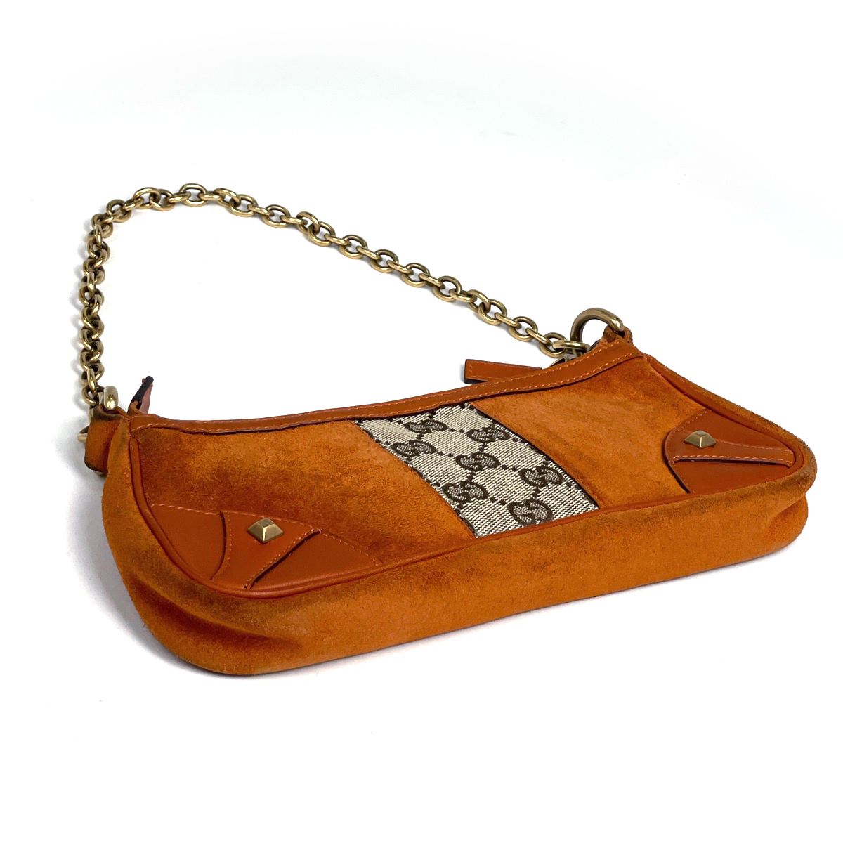 Gucci GG Pattern Chain Handbag Canvas Terracotta — view 2