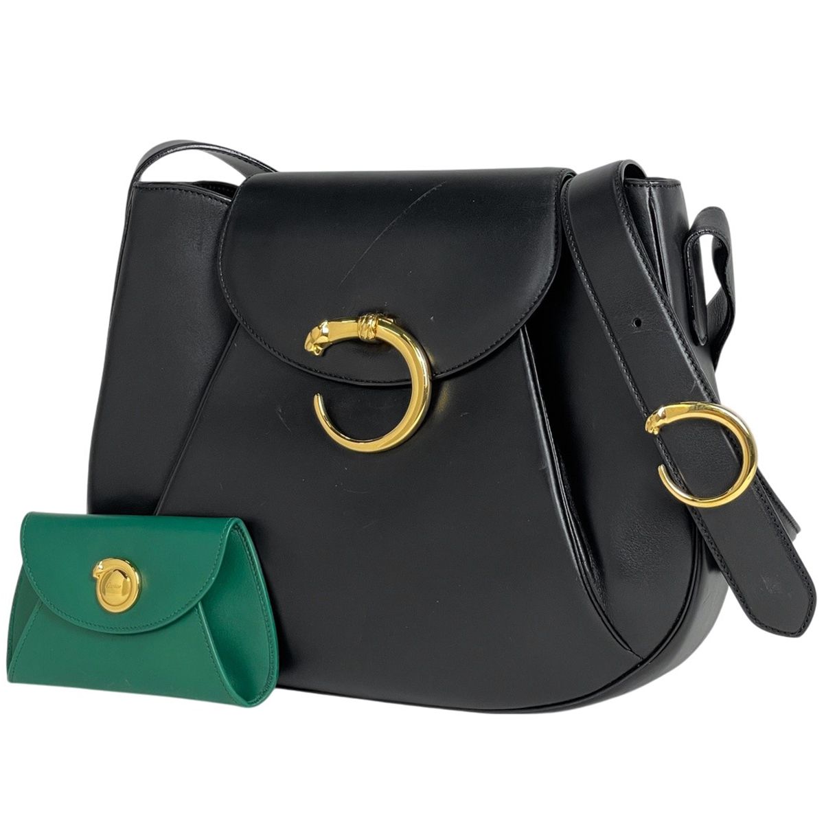 Cartier Panthère Shoulder Bag Leather Black
