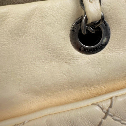 Chanel Wild Stitch Chain Tote CC Logo Leather White — view 6