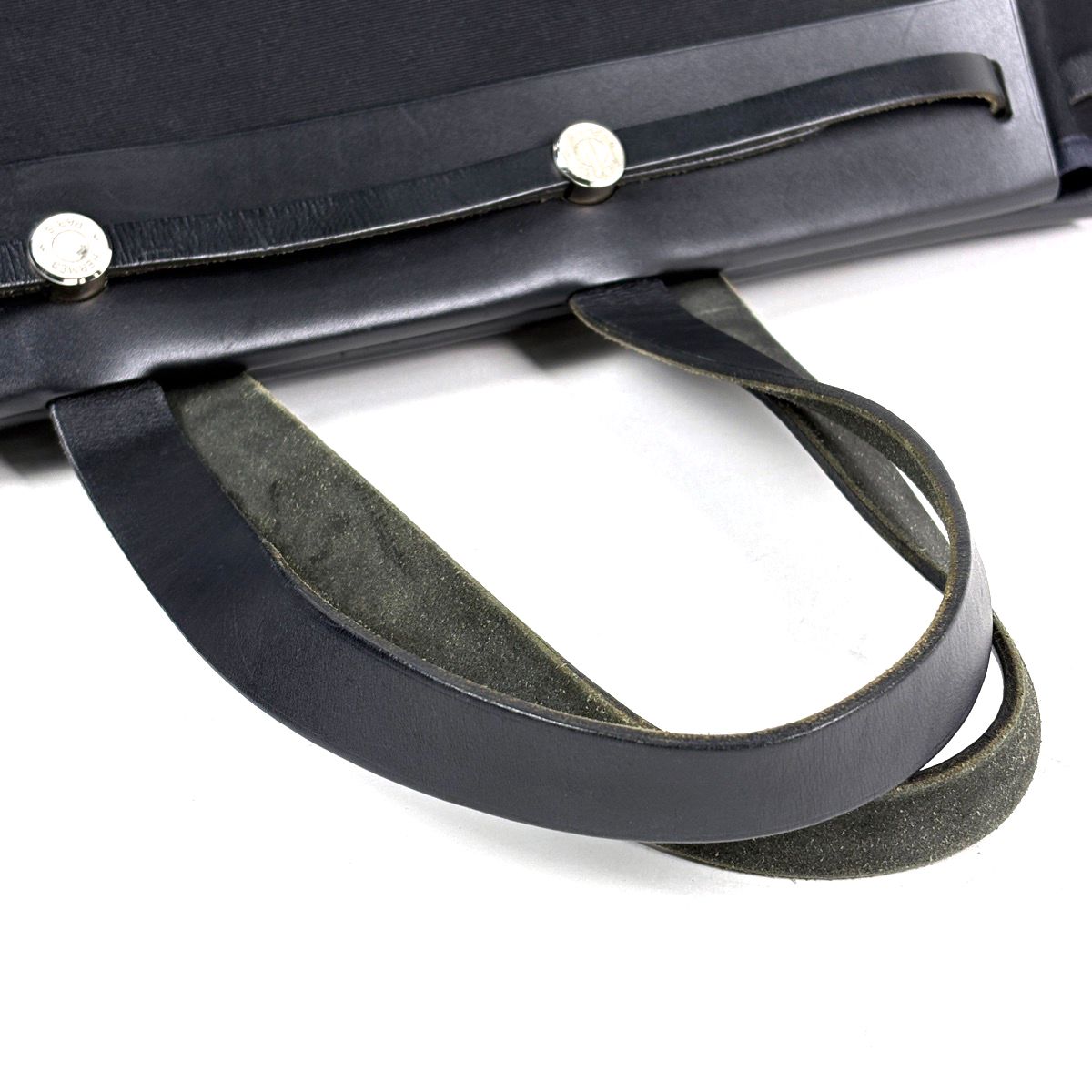Hermes Herbag Cabas 2-Way Shoulder Bag Tote Toile Officier Black — view 8