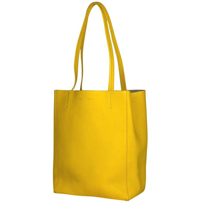 Celine Cabas Phantom Tote Logo Shoulder Bag Leather Yellow