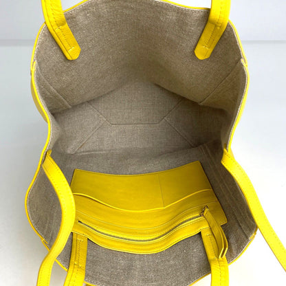 Celine Cabas Phantom Tote Logo Shoulder Bag Leather Yellow — view 8