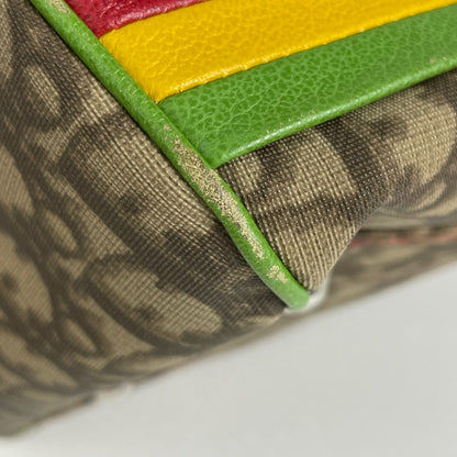 Dior Trotter Pattern Handbag Rasta Beige Red Multicolor — view 3