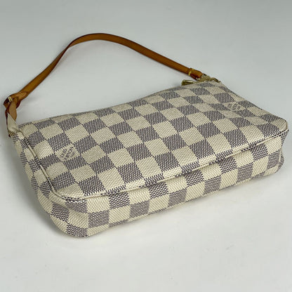 Louis Vuitton Pochette Makeup Cosmetics Pouch Damier Azur White — view 2