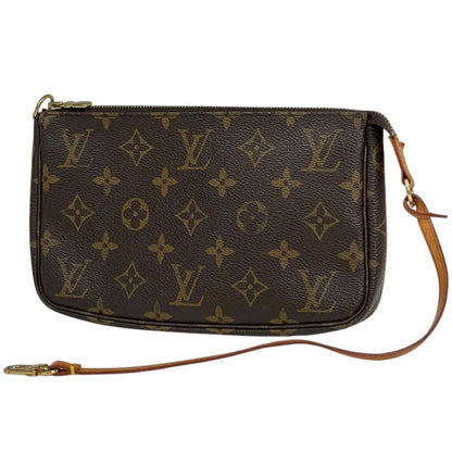 Louis Vuitton Pochette Makeup Cosmetics Pouch Monogram Brown