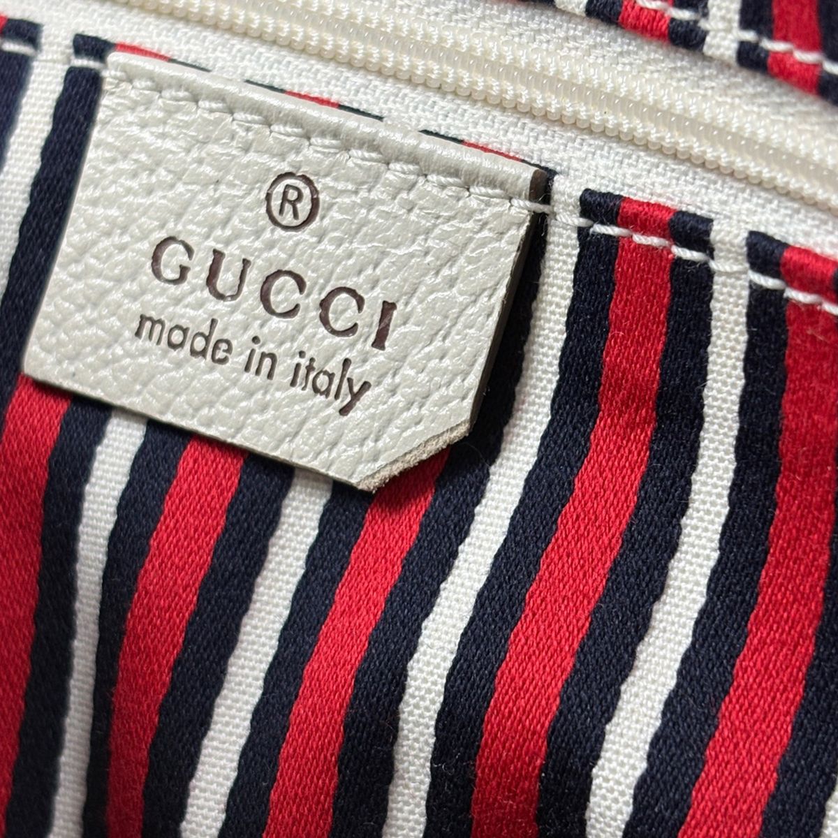 Gucci Logo Tote Abbey Canvas Navy White — view 7