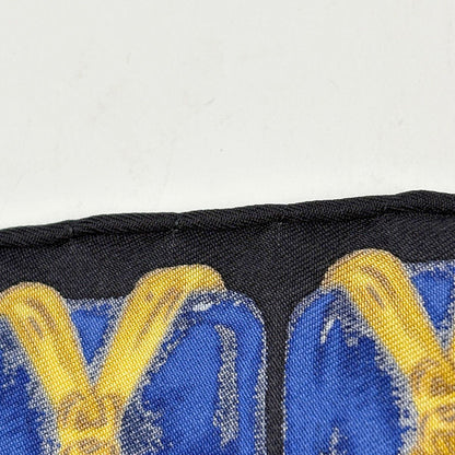 Chanel Logo Pattern Scarf Silk Black Gold Multicolor — view 4