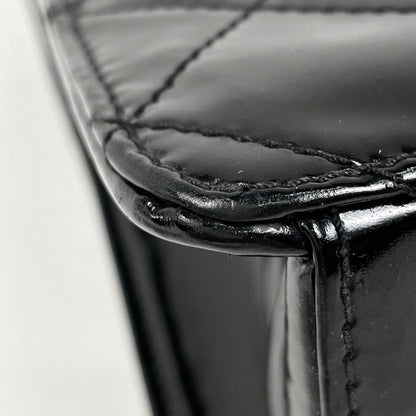Chanel CC Logo Handbag Quilted Patent Leather Black — view 3