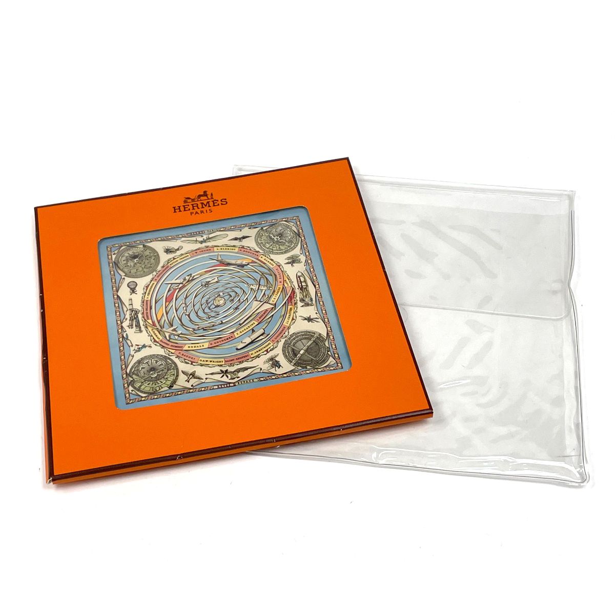 Hermes Carre 90 Reves D'espace Dream Space Scarf Silk Light Blue Multicolor — view 5