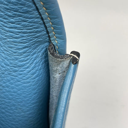 Hermes Evelyne 2 PM Perforated Logo Shoulder Bag Taurillon Clemence Blue Jean — view 7
