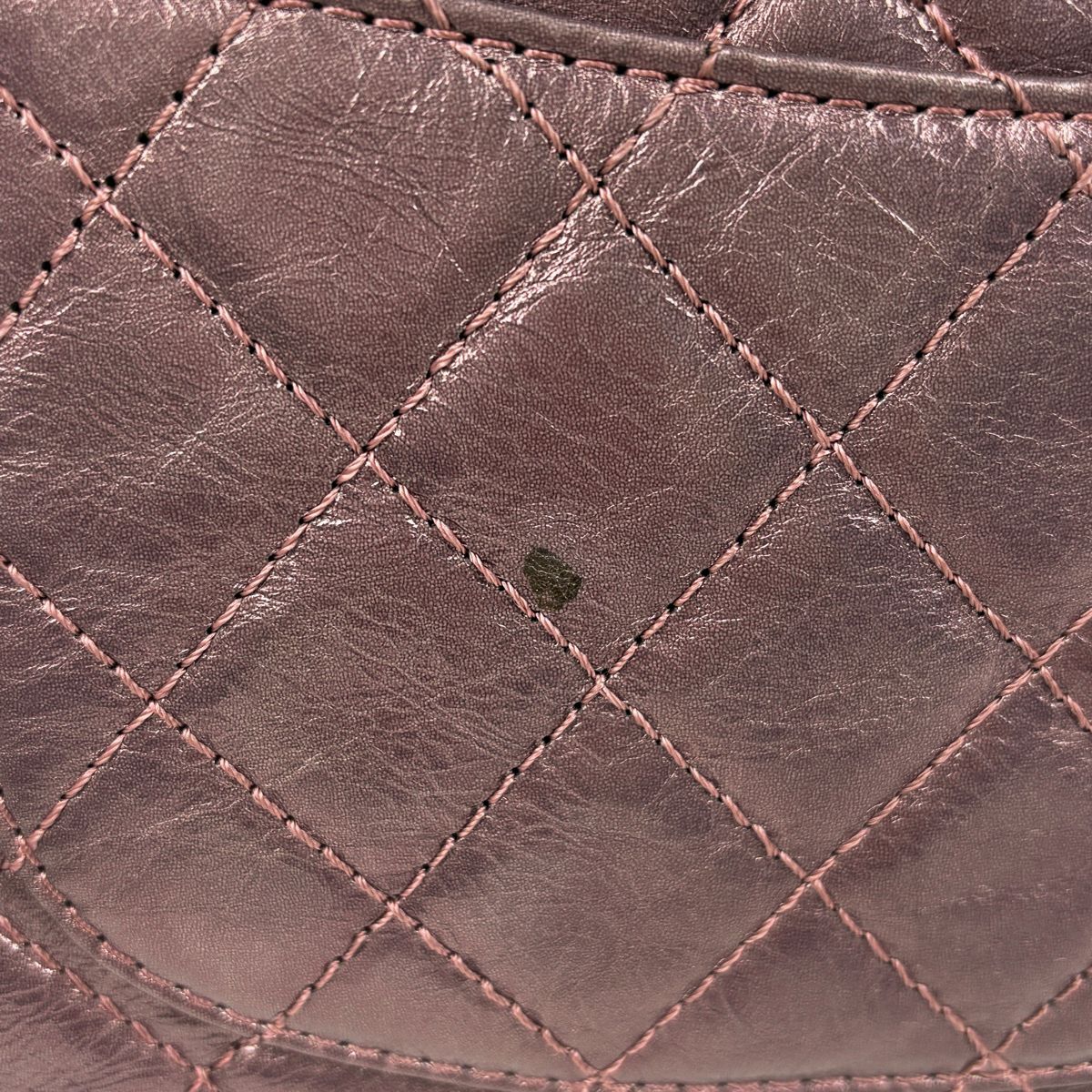 Chanel Chain Shoulder Bag Quilted Double Flap Leather Metallic Pink — view 4